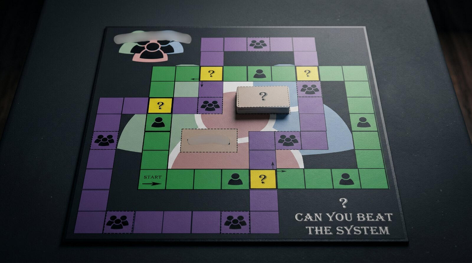 The P****** board, with the line "Can you beat the system"